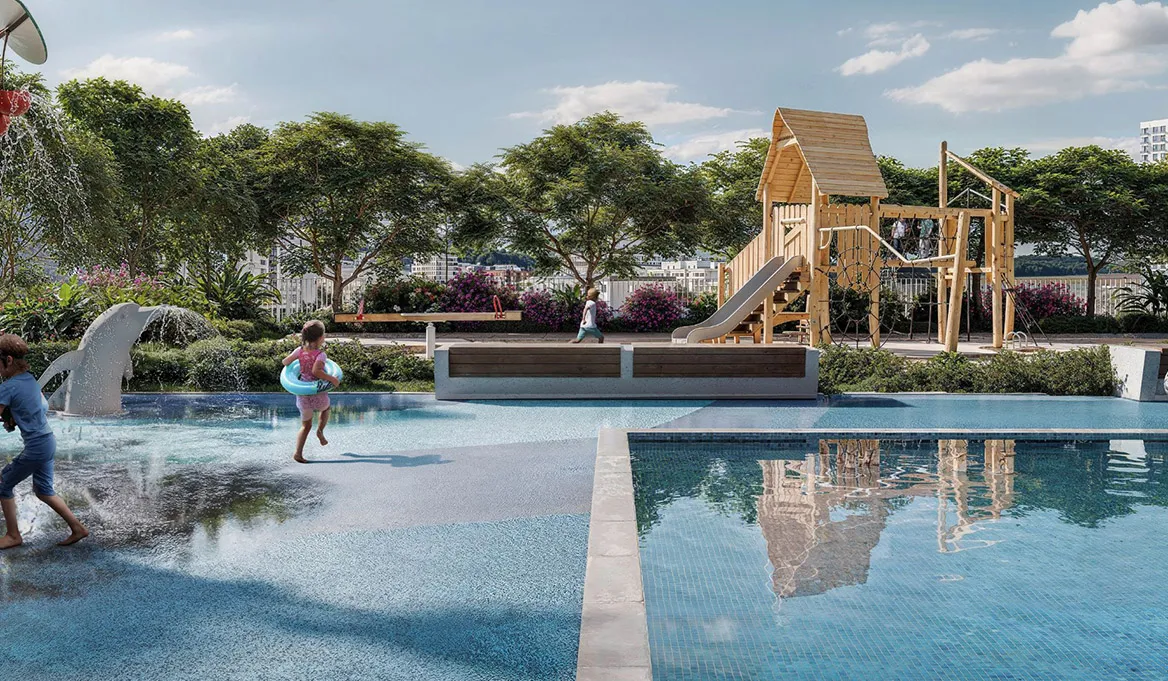 Comprehensive Amenity Podium for Relaxation and Entertainment