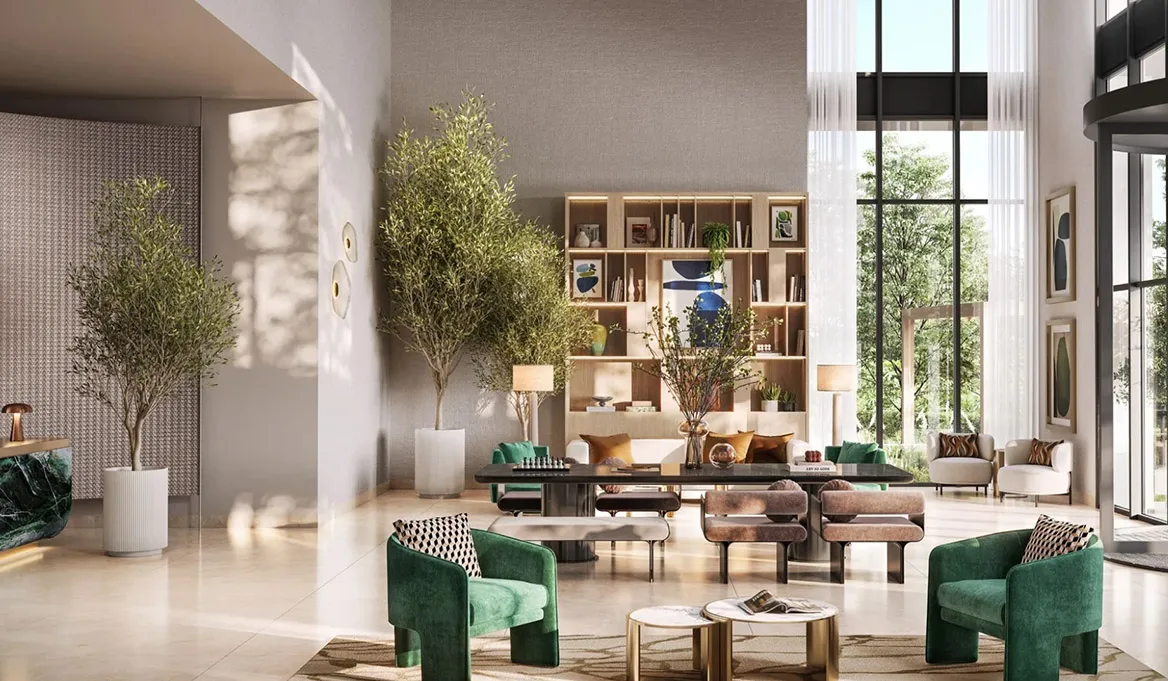 Contemporary Lobby with Neutral Tones